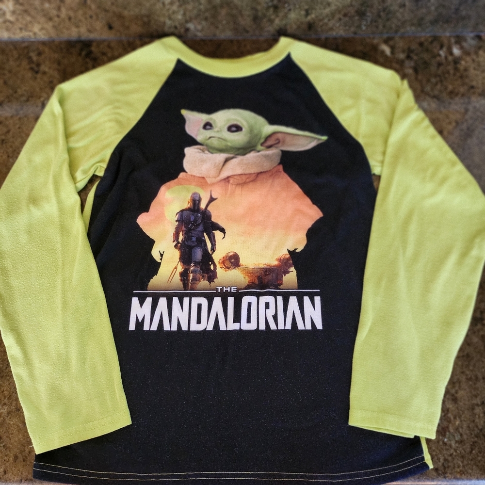 Yoda The Child Mandalorian Kids Pajama Set with Socks (10-12) - Green & Black - Picture 2 of 5